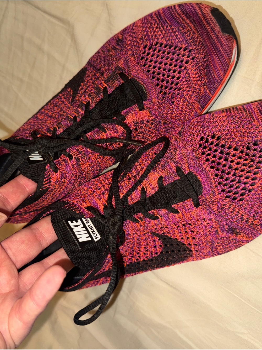 Nike Men’s Flyknit Running Shoes - Pink & Black
